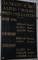 Plaque commémorative du commissariat de Brest