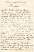 Dernière lettre de Louis Le Guen à sa sœur Louise (page 1)