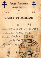 Carte de mission du BCRA de Marcel Le Coz
