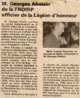 Remise de la Légion d'honneur à Georges Abalain