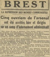 La Dépêche de Brest, édition du 9 mars 1941