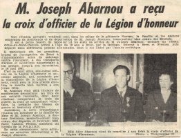 M. Joseph Abarnou a reçu la croix d'officier de la Légion (...)