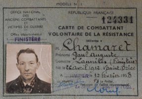 Carte de combattant volontaire de la Résistance de Paul Chamaret (...)